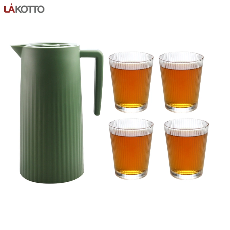 Wasser-Set Food Grade Mischen Design Glaswaren Pitcher Set mit Deckel Saft Gläser Trinkgeschirr Set Glas Tee Topf