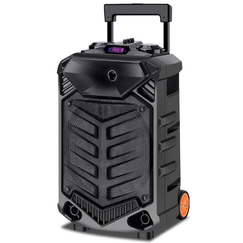 Rechargeable Trolley Wireless Bluetooth Speaker with USB SD Wireless Mic and Light