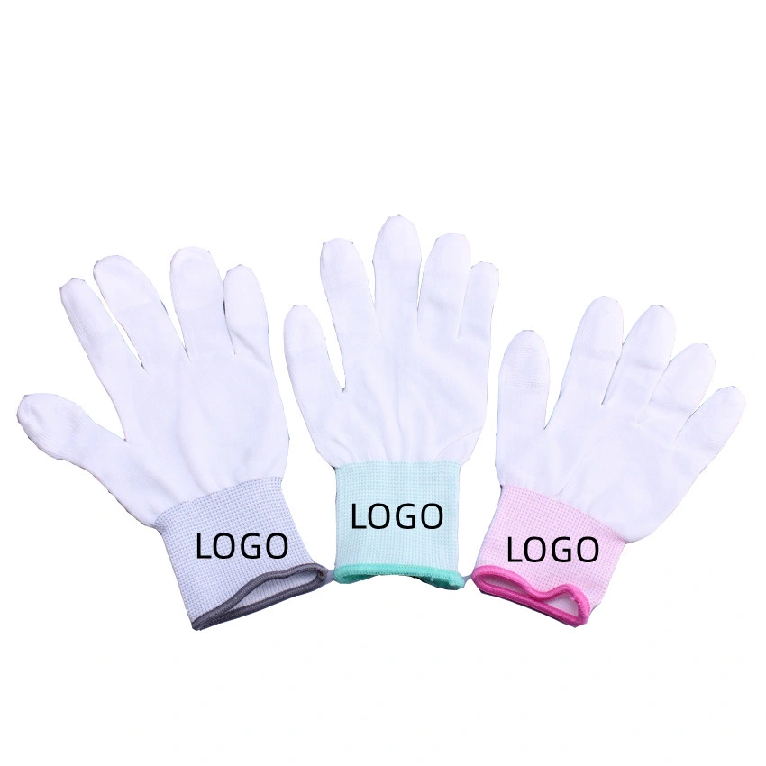 Factory Direct Sales Knitted Nylon PU Antistatic Material Finger Coated Hand Safety Work Gloves