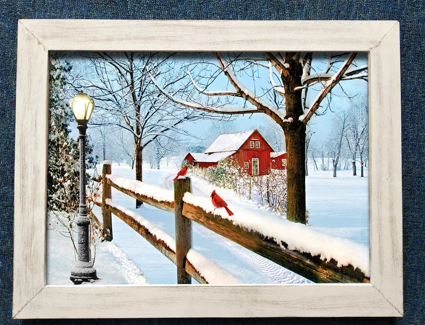 LED Printed Modern Christmas Painting Wall Decoration Picture Canvas Wall Art Frames Picture