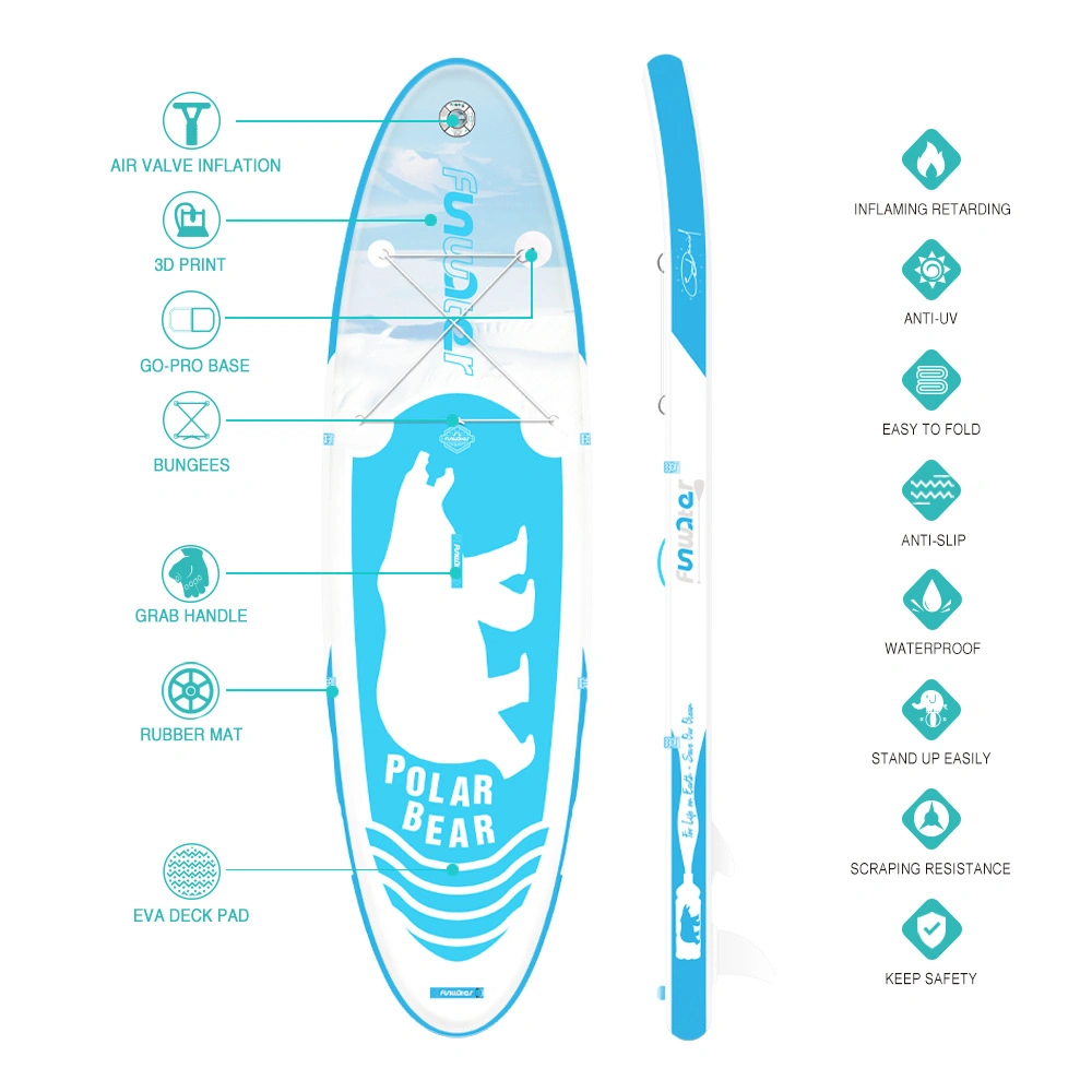 Nuevo diseño inflable de madera de Stand Up Paddle Board placas Sup