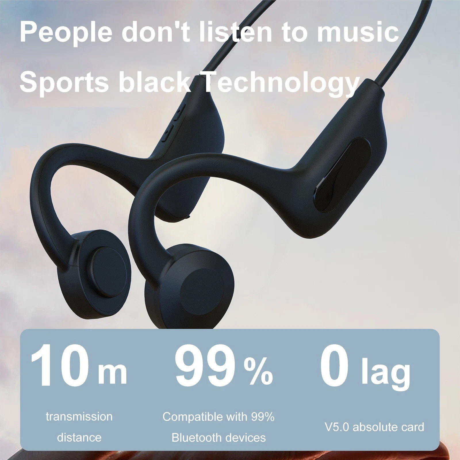Nouvelle arrivée Écouteurs Casque sport oreille ouverte de la musique sans fil Casque Casque BT à conduction osseuse