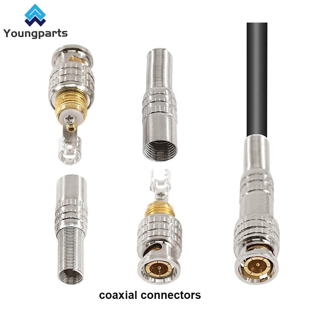 Youngparts CNC Machined Stainless Part Coaxial Cable Connectors Coaxial Cable Extension Adapter Couplers