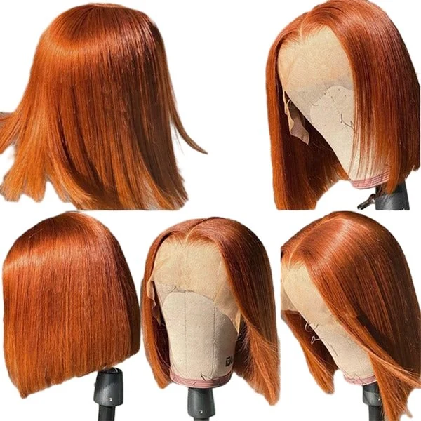 Virgem Brasileira Cabelo - curto Orange Bob Cut