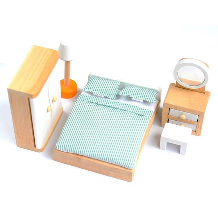 Nouvelle arrivée Kids mobilier miniature en bois pour les poupées Chambre W06b086