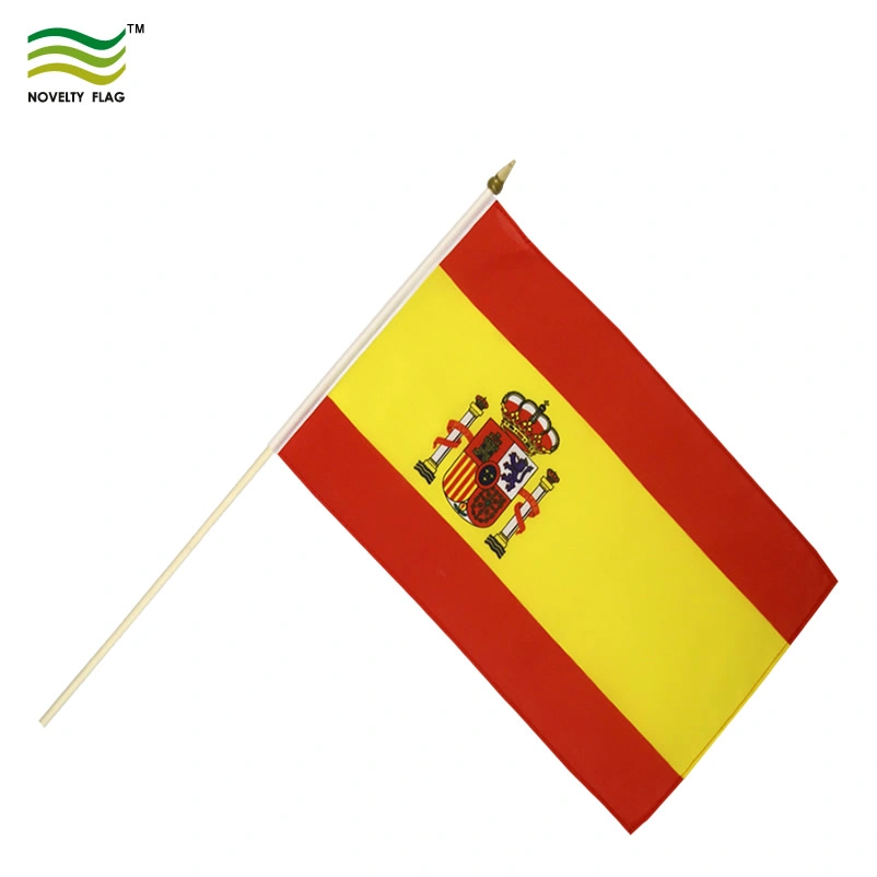 Main d'impression numérique/écran agitant Mini Espagne Stick drapeau national (M-NF01F02028)