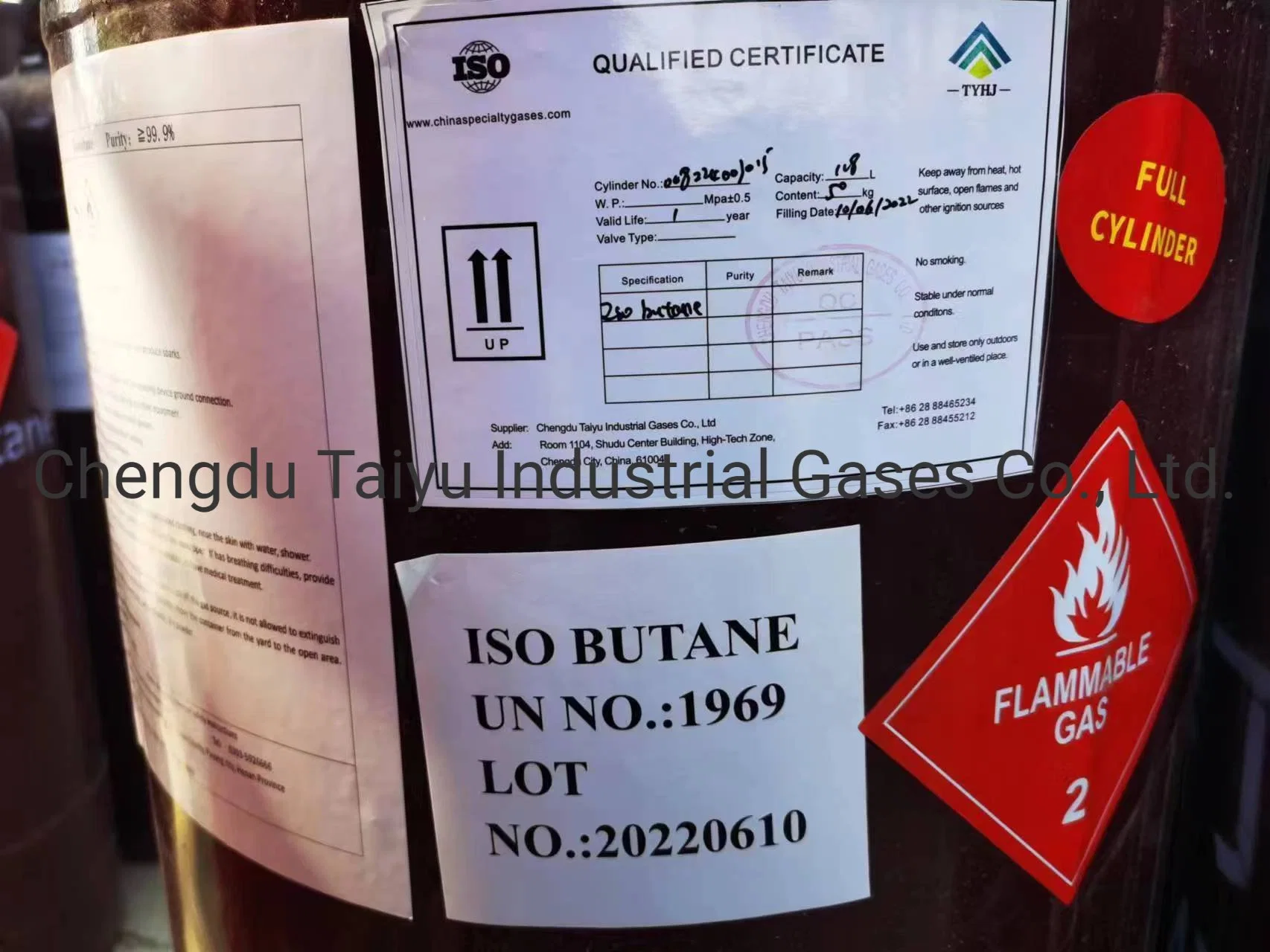 Factory Supplied 99.9% ISO-Butane I-C4h10 Gas for Industry Uses