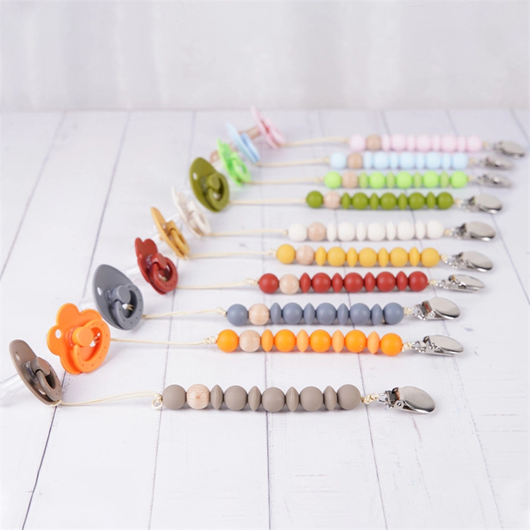 New Silicone Baby Ring Teether Personalized Pacifier Chain Hold Nipple Clips