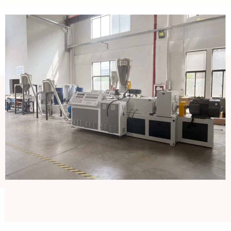 200kg-250kg Sjsz65/132 Conical Twin Screw Extrusion Machine Hot Cutting System for Making PVC Rigid Flexible Pellets