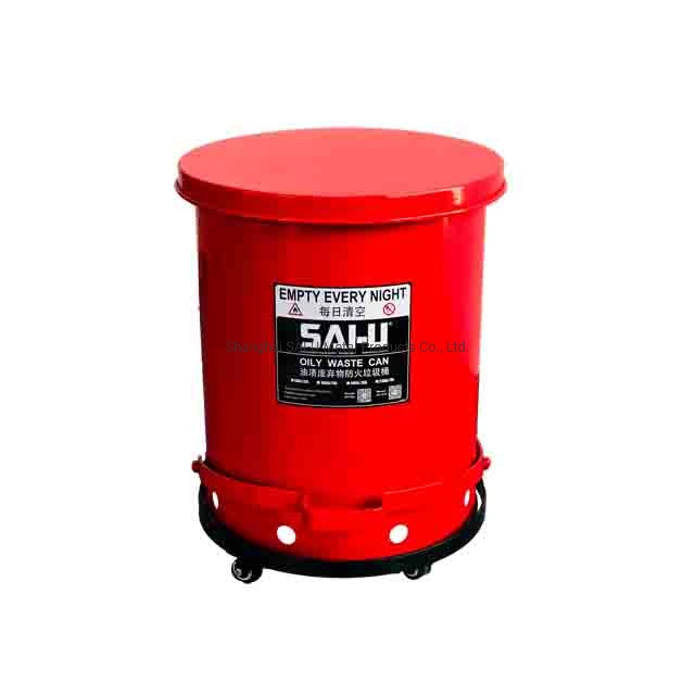 Sai-U Fireproof Steel Waste Bin Laboratory Furniture Oily Waste Can 6 Gal School Furniture
