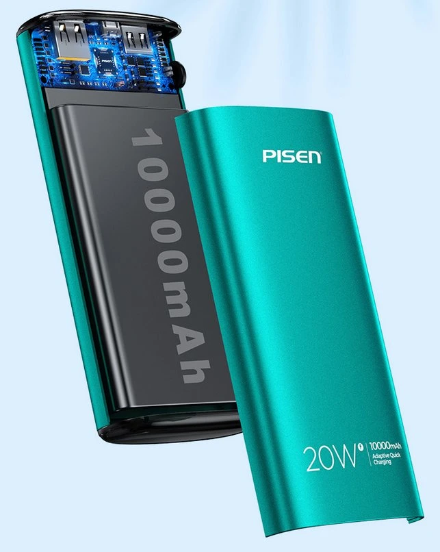 Tragbares Ladegerät, Power Bank 10000mAh, integriertes 20wpd Schnellladegerät, mobiles Netzteil