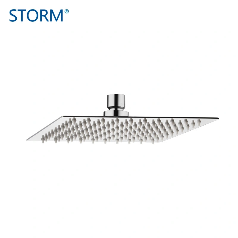 8 Inch SUS 304 Bathroom Square Rainfall Shower Head with Adjustable Brass Swivel Ball Joint