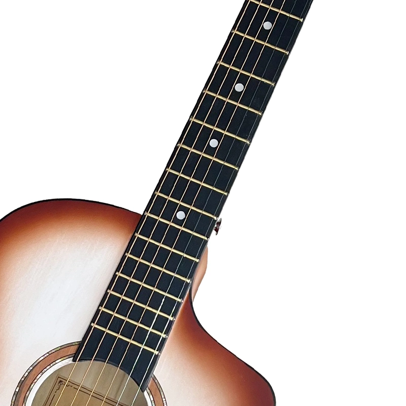 2023 Nuevo diseño de 38 pulgadas Color Basswood instrumento musical de Guitarra folk acústico