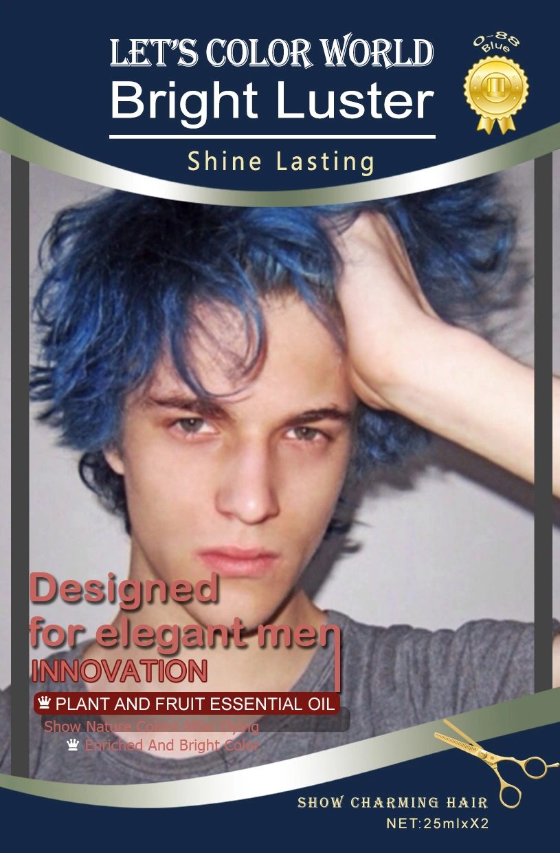 Azul Color de Cabello Natural colorante azul orgánico para los hombres de tinte de cabello productos para cubrir el cabello blanco gris