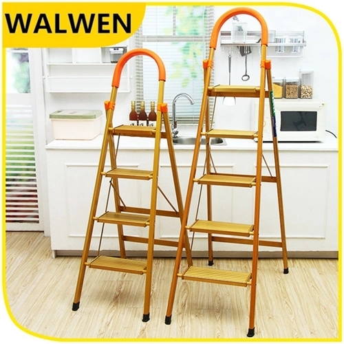 Plastic-Sprayed 3 Wide Step Folding Attic Ladder