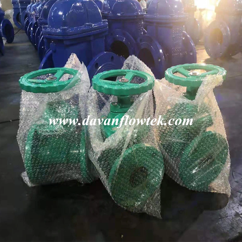 Ductile Iron Ggg40 Flanged Rubber Wedge Non-Rising Stem Water Gate Valve