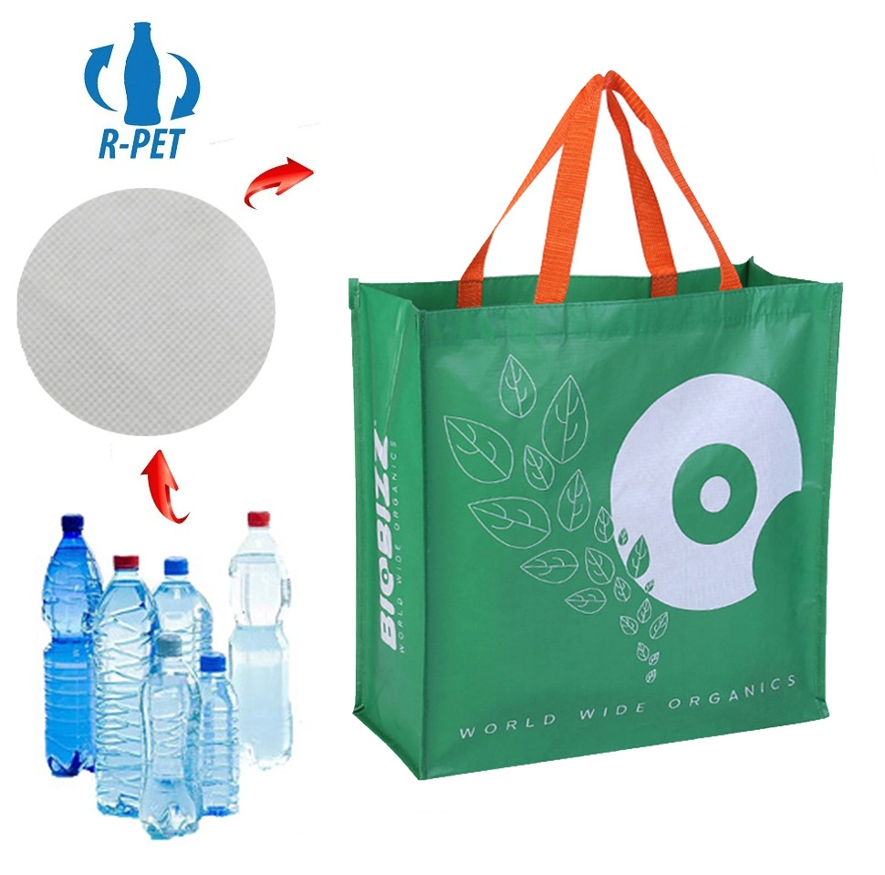 Personalizar Eco-Friendly Fabric RPET reutilizáveis de PP Non-Woven Sacola de Compras Sacos