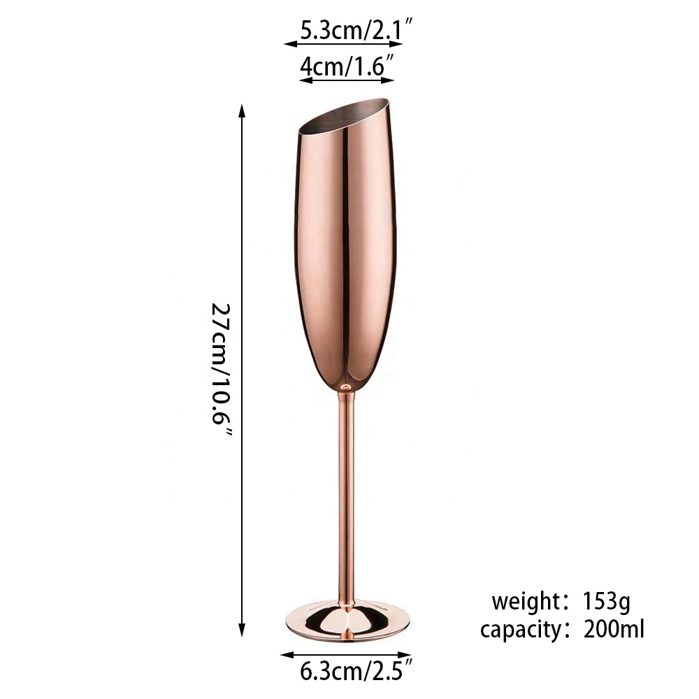 200ml Acero Inoxidable brindis con champán cristal personalizado parte copa de cava de regalo Inicio Juego de copa de champán