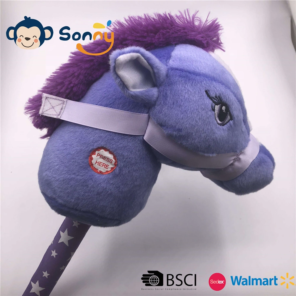 Wholesale/Supplier Plush Horse Stick Toy with Sound Horse Head Dragon Head Unicorn Head Kids Toy BSCI Audit