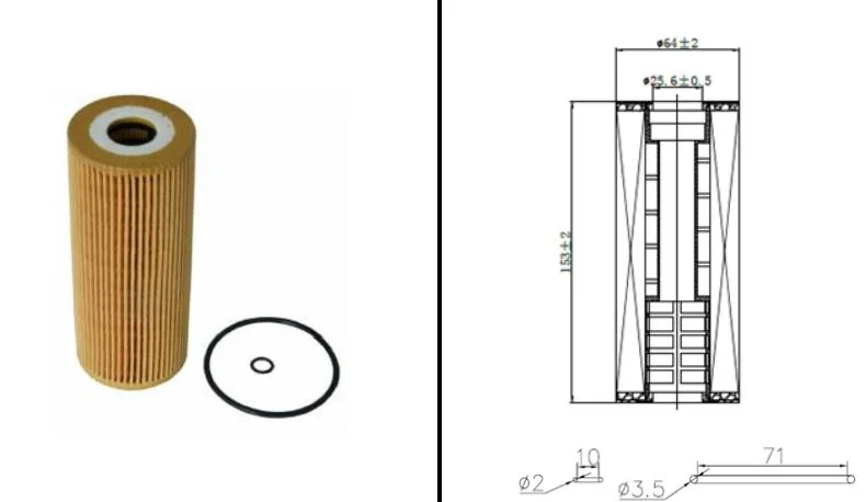 Hocheffiziente Motor Car Oil Filter Element für Pkw (RF512011VBD)