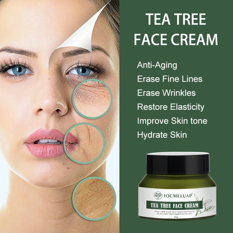 Chá árvore rosto Cleanser facial creme toner essencial óleo Acne Conjunto de cuidados com a pele de gel