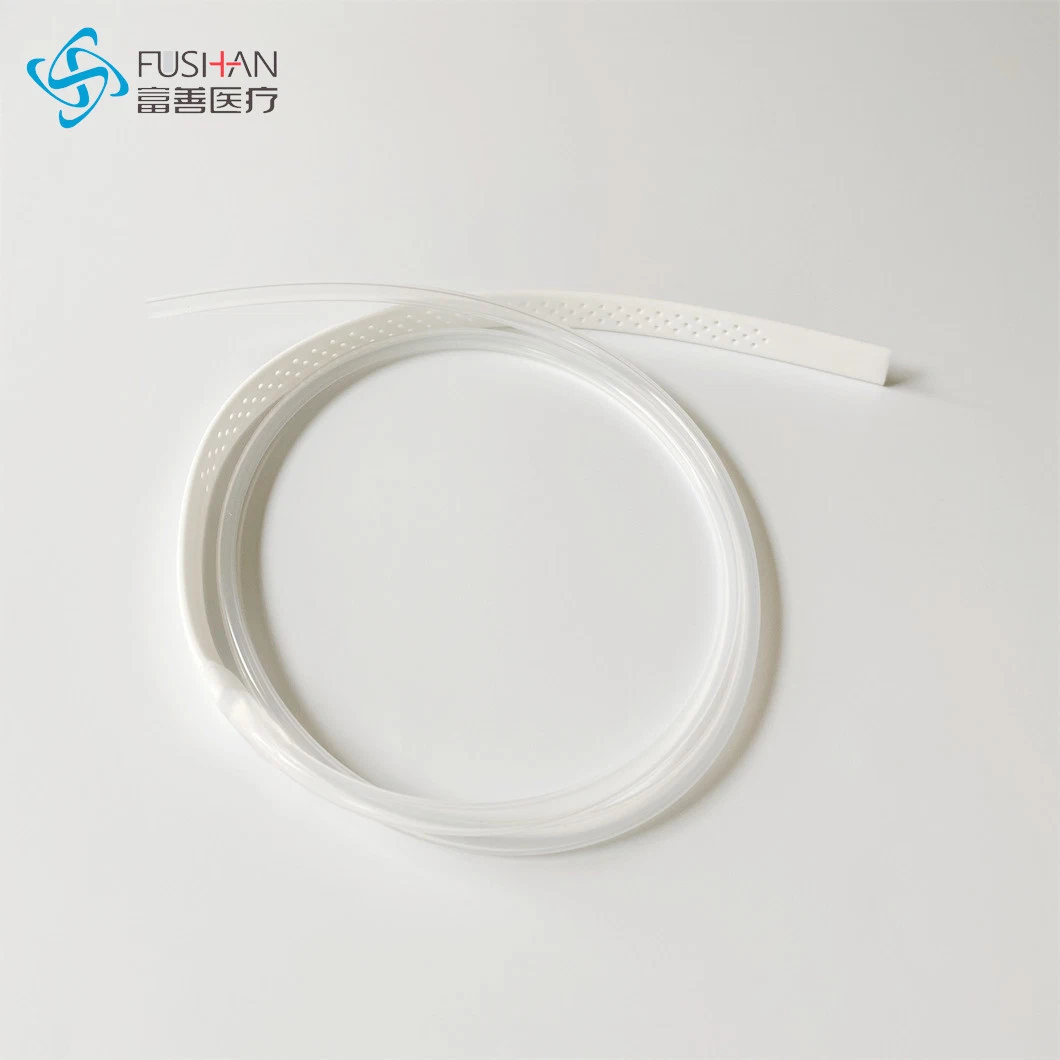 Factory OEM Silicone Flat Perforated Hubless Blake Drain Tube with Trocar for Surgical Types Wound Drainage System with CE ISO13485 Sizes 7/10/13mm