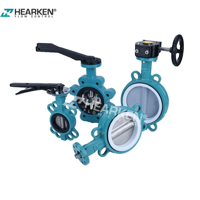 Industrial Manual 6 Inch PTFE Ductile Cast Iron Lug Type Wafer Butterfly Valve Suppliers