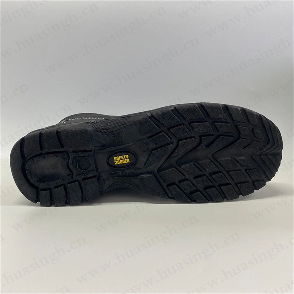 LXG, inserto de acero de la enrola Anti-pinchazo Negro Bota de seguridad resistente al ácido PU/PU Inyección exterior Industrial Zapata de seguridad HSB275