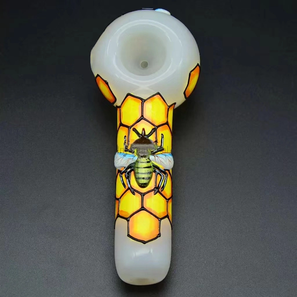 Bee Honeycomb Glass Hand Pipe Bowl Tobacco Smoking Spoon Pipes Oil Burner Dry Herb Bubbler