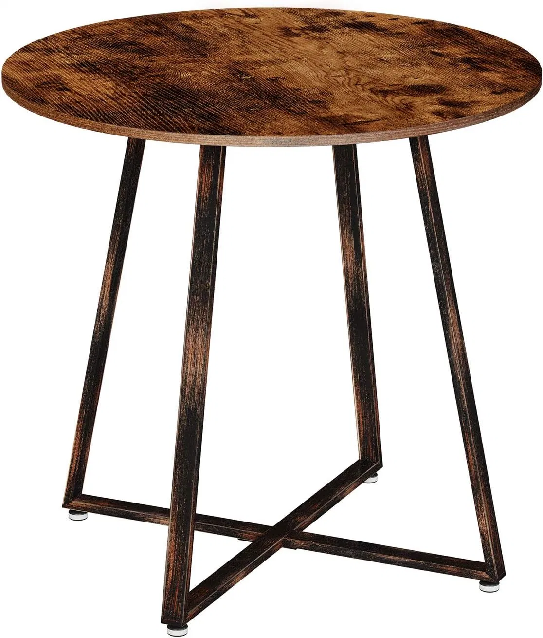 Chino fábrica de suministros de mesa de comedor rústico redondo mesa de café con Patas metálicas para la cocina Living Room