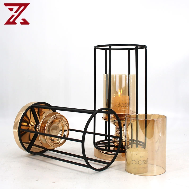 Wholesale/Supplier Metal Black Geometric Candle Holder for Home Decor