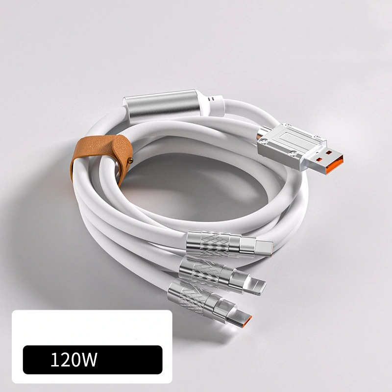 120W Liquid Silicone 3 In1 USB Cable