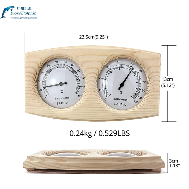 Sauna Thermohygrometer Wooden Mechanical Thermohygrometer Sauna Room Accessories