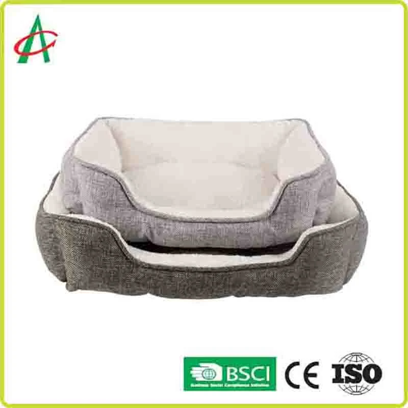 Rectangle Washable Fur Soft Pet Bed with Anti-Slip Bottom for Dog and Cat