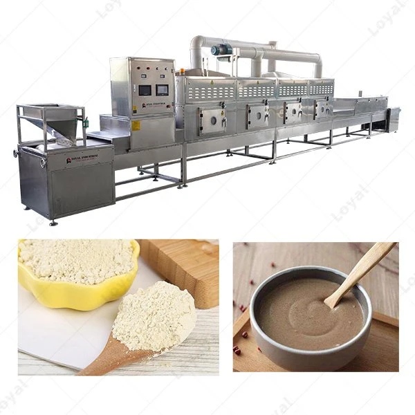 Máquina de secado de banda industrial Harina de cereales Horno de microondas equipos de esterilización