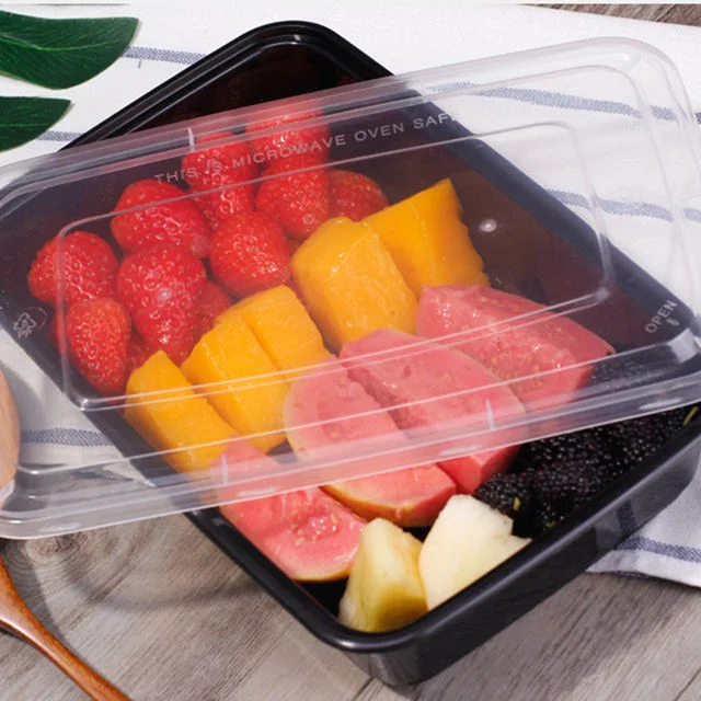 Custom Dispos Clear Microwavable Disposable Plastic Lunch Box Food Containers with Lid