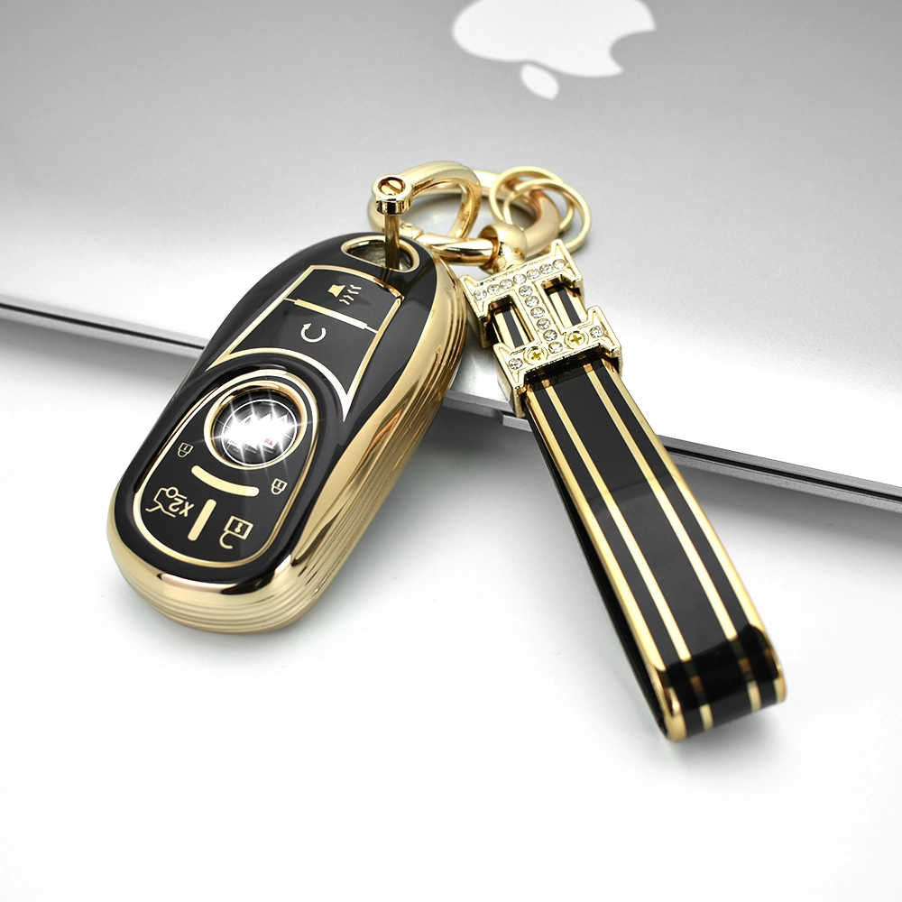 Soft Plastic TPU Golden Edge Car Key Cover for Buick