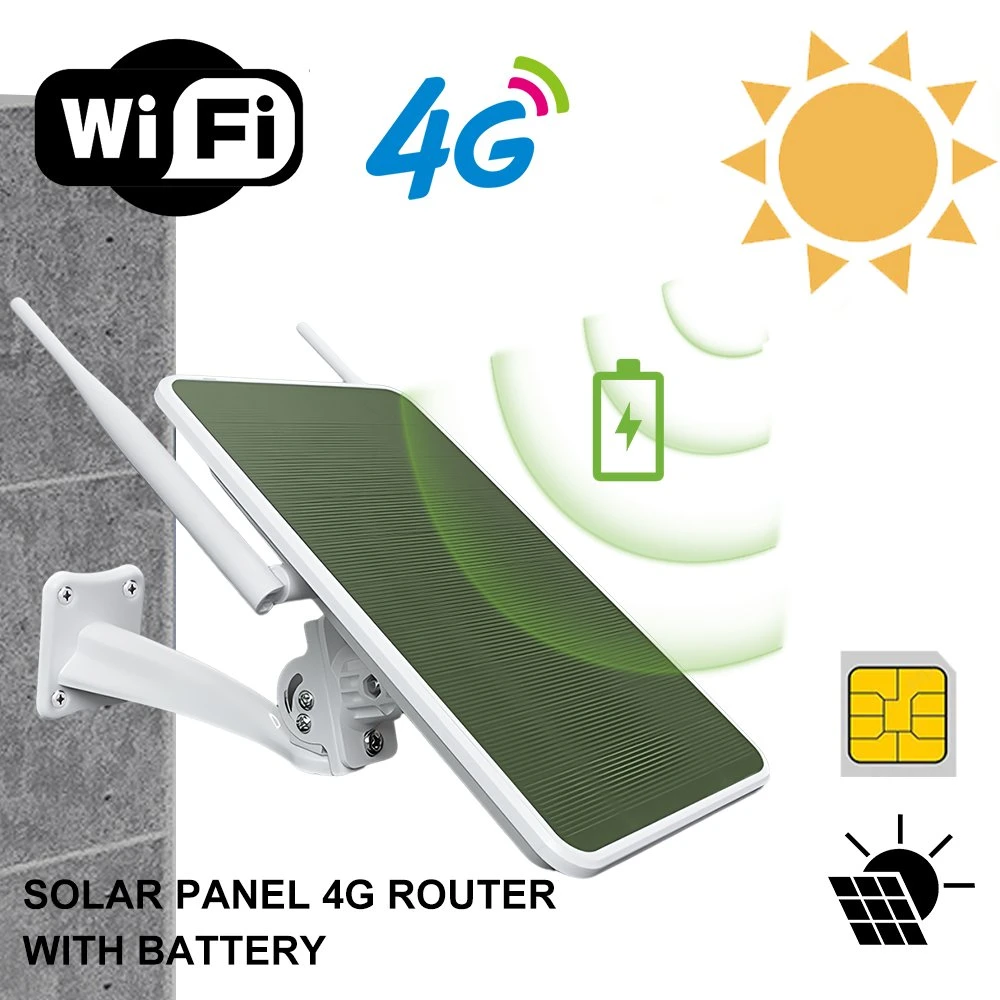 Outdoor Waterproof Multi-Band 4G SIM Card Router WiFi Solar Powered Camera Built-in 4*18650 Battery Long Standby
