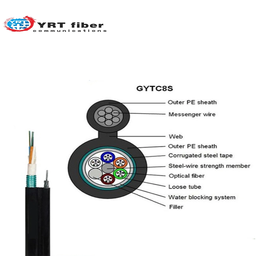 Overhead GYTC8S Outdoor Single-Mode Armored Optical Fiber with Strong Tensile Strength