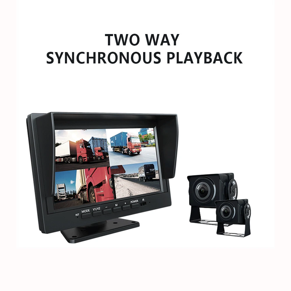 Wemaer OEM 1CH/2CH/4CH Truck Rearview Camera System 7 Inch 2.4G Digital Backup Camera Quad Monitor Rear View System