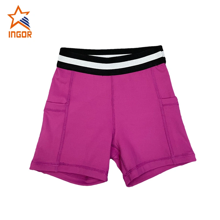 Ingorsports Kids Swimwear Soft Waitband Elastic Band Bra & Two Side Pocket Design Short Set Children Sports Wear Activewear