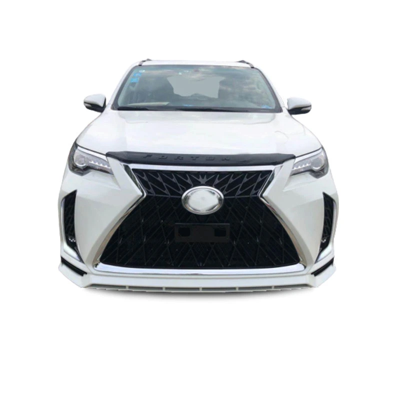 with LED Light Car Front Rear Bumper Facelift Wide Conversion Bodykit Body Kit for Toyota Fortuner 2016-2019 Change to Lexus Lx