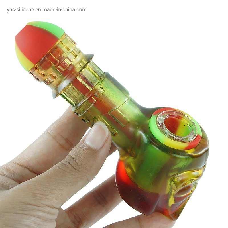 Wholesale Portable Smoking Pipe Outdoor New Design Hot Selling Sillcone and Resin Hand Pipe
