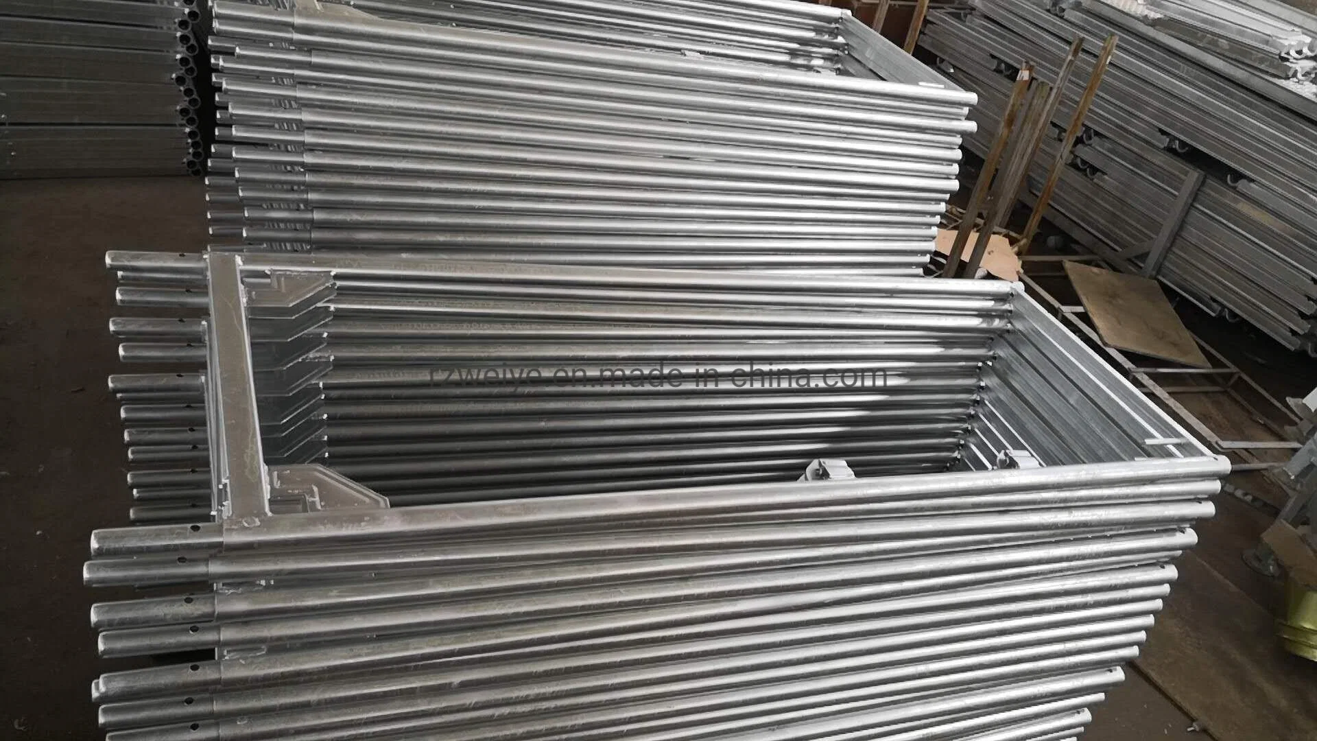 European Standard German Type Layher Facade Scaffolding Frame for Masonry Building Construction