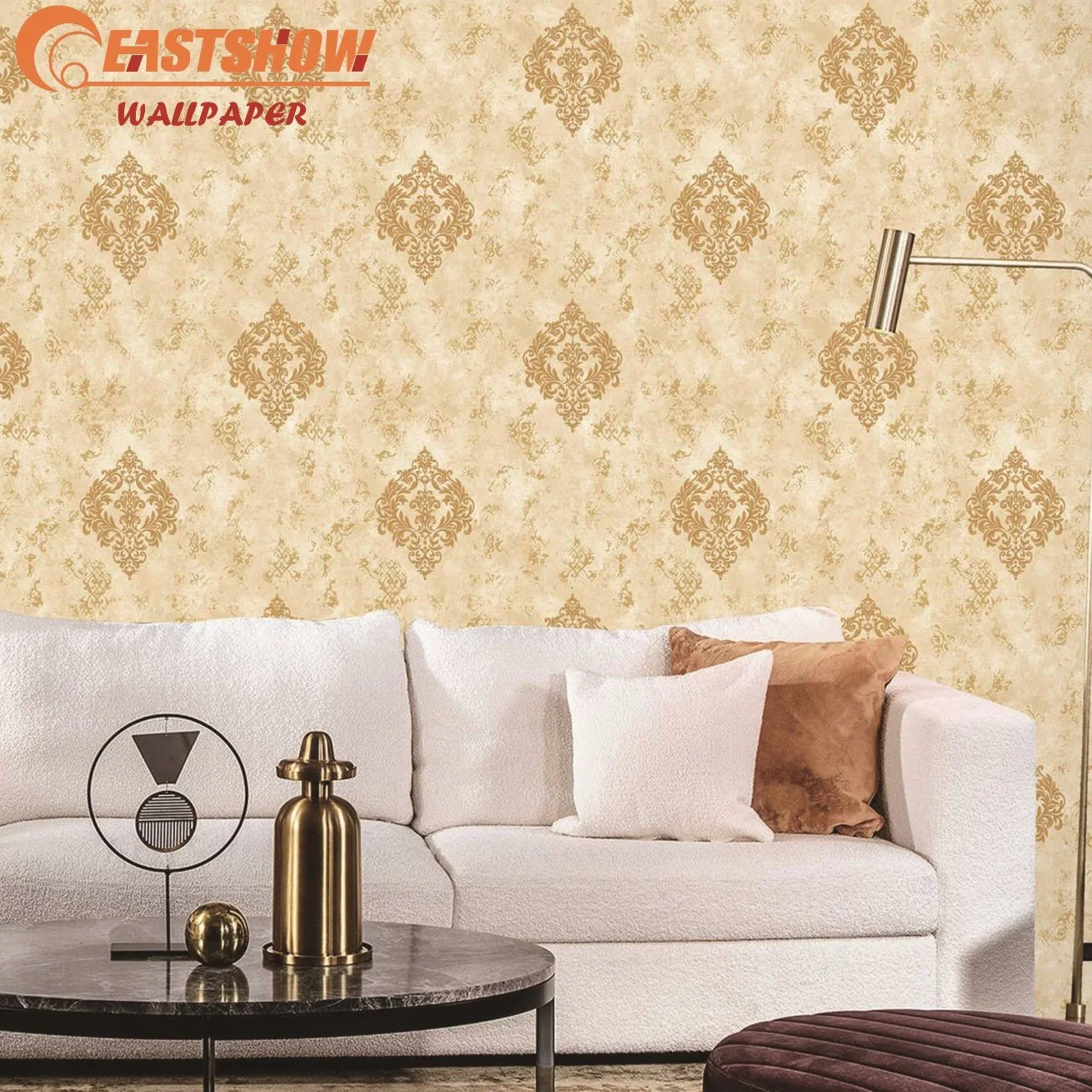 Wholesale/Supplier 3D Textured Damask Wallpaper for Interior Design