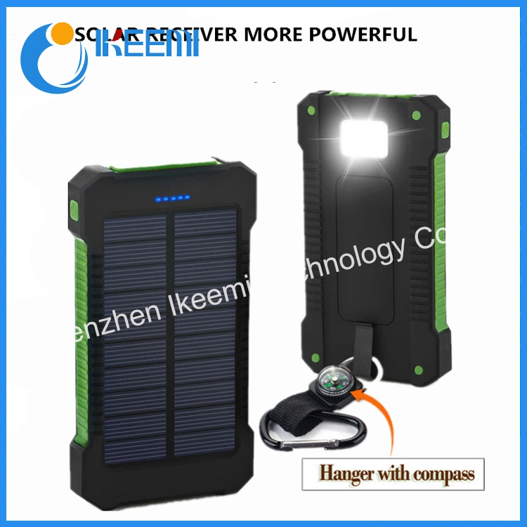 Solar Power Bank Waterproof 20000mAh Solar Charger 2 USB Ports External Charger Solar Powerbank for Smartphone with LED Light