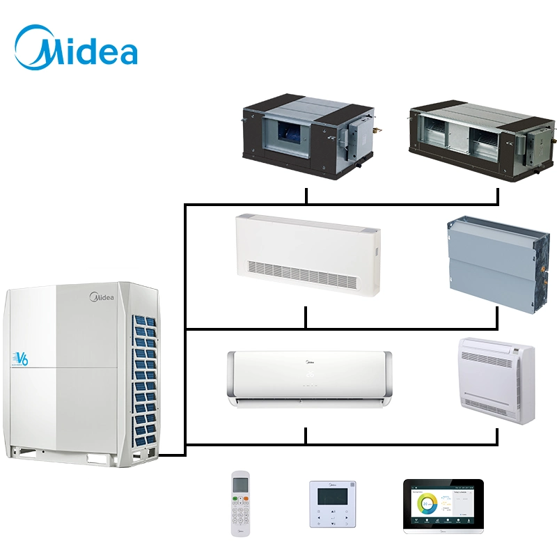 Unidades ac de inversor multidivisión VRF del acondicionador de aire central Midea Con unidades interiores montadas en pared