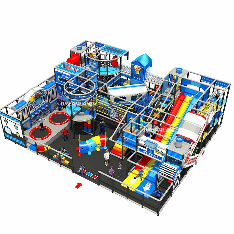 Customized Indoor Kids Cosplay Kfc Restaurant Theme Playground with Plastic Slide Supplier