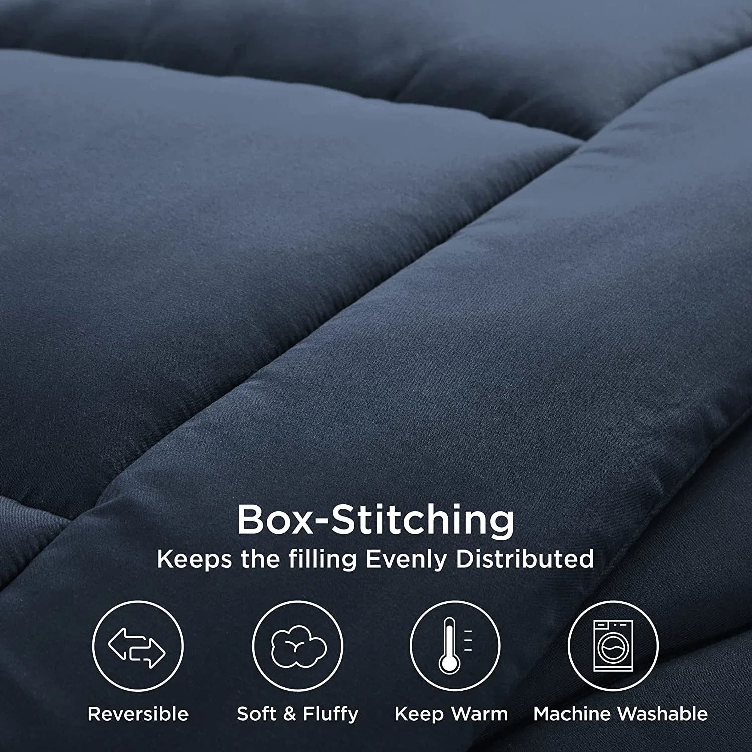 Duvet Insert California King Comforter Navy - All Season Quilted Down Alternative Comforter for Cal King Bed, Bedding Comforter with Corner Tabs6duvet I