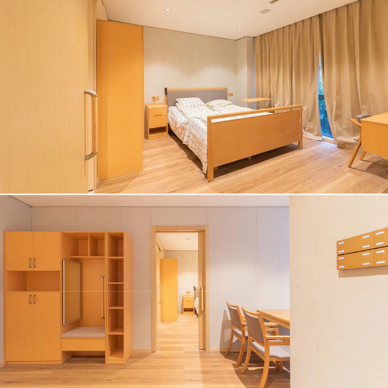 Fabricantes Complete Nordic Design Medical Healthcare Home Living Room Juego de Sofá Antibiosis Mobiliario de Hogar de Enfermería de madera